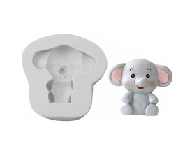 Molde silicona elefantito sonriendo